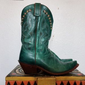 Green Justin Cowboy Boots